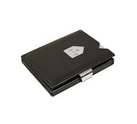 EXENTRI Cartera de Cuero con Tres Pliegues Bloqueo RFID con Clip de Cierre de Acero Inoxidable