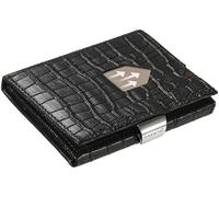 EXENTRI Cartera de Cuero con Tres Pliegues de caimán Bloqueo RFID con Clip de Bloqueo de Acero Inoxidable