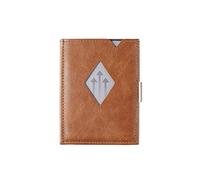 EXENTRI Mulltiwalet Tri-Fold Leather Wallet - RFID Blocking with Clasp Clip and Stainless Steel Purse