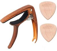 EXENXA Clips de afinación de Guitarra con púas de Madera Capo de Guitarra de Metal, para Accesorios de Guitarra de Ukelele clásico Folk acústico, púas de Arce
