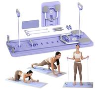 ExeractFit Pilates Board - 2025 Upgraded Plegable Pilates Reformer Machine Set per Hogar Pilates Equipment Multifuncional Rodillo Abdominales Rebote Automático Home Workout(Púrpura)