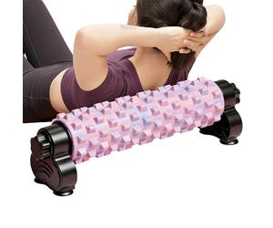 Exercise Foam Roller - Deep Tissue Massager for Muscle Recovery | EVA Foam with Non Slip Suction Base, Spine Alignment Tool, Back Stretching Aid for Home Gym Pilates Yoga Fitness Training