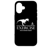 Exercise Motivation Required Funny T-Rex Graphic Gym Saying Carcasa para iPhone 16