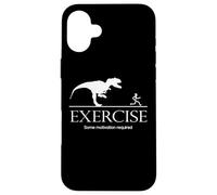 Exercise Motivation Required Funny T-Rex Graphic Gym Saying Carcasa para iPhone 16 Plus