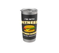 Exercise Quote I'm Into Fitness Fitness Burger In My Mouth Vaso térmico de acero inoxidable de doble pared