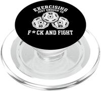 Exercising Enough To F and Fight Funny Fitness Funny Workout PopSockets PopGrip para MagSafe