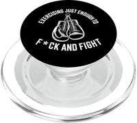 Exercising Enough To F and Fight Funny Fitness Funny Workout PopSockets PopGrip para MagSafe