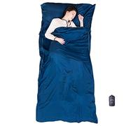 EXERMIL Saco de dormir 100% seda con cremalleras alrededor, sábanas grandes de 87 x 43 pulgadas para hoteles, viajes y campamento, sábanas de viaje multifuncionales (sin cremallera: 87 x 87 pulgadas)