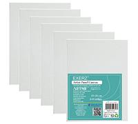 EXERZ 15x20cm Paneles de Lienzos 6 piezas - 0,3cm de Espesor/Lienzos 280GSM / 100% Algodón - Color Blanco/Triple Preparado/Libre de Acido/Hebra Media / - acrílicos & óleo