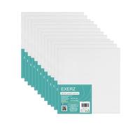 Exerz 20x20cm Paneles de Lienzos 12 piezas para pintar cuadros 280GSM / 0,3 cm de Espesor 100% Algodón/Blanco/Triple Preparado/Libre de Acido/Hebra Media - acrílicos & óleo