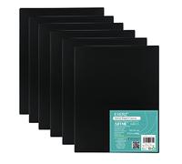 EXERZ 24x30cm Paneles de Lienzo Negro 6 piezas - 0,3 cm de Espesor/ 280GSM / Lienzos 100% Algodón/Triple Preparado/Libre de Acido/Hebra Media - acrílicos & óleo