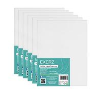 EXERZ 24x30cm Paneles de Lienzos 6 piezas - 0,3cm de Espesor/Lienzos 280GSM / 100% Algodón - Color Blanco/Triple Preparado/Libre de Acido/Hebra Media / - acrílicos & óleo