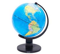 Exerz 25cm Globo Terráqueo - Mapa en Inglés - Educativo Globo Girable Decoración de Escritorio - Mapa Político Geográfica/Moderna - Diámetro 25cm