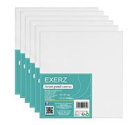 EXERZ 30x30cm Paneles de Lienzos 6 piezas - 0,3cm de Espesor/Lienzos 280GSM / 100% Algodón - Color Blanco/Triple Preparado/Libre de Acido/Hebra Media / - acrílicos & óleo