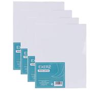 EXERZ 40x50cm Lienzos Preestirados 4 piezas/Lienzos Enmarcados 1,7 cm de Espesor / 280GSM / Pre-Estirado 100% Algodón/Color Blanco/Triple Preparado/Libre de Acido/Hebra Media/Óleo, Acrílico