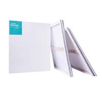 EXERZ 50x60cm Lienzos Preestirados 4 piezas/Lienzos Enmarcados 1,7 cm de Espesor / 280GSM / Pre-Estirado 100% Algodón/Color Blanco/Triple Preparado/Libre de Acido/Hebra Media/Óleo, Acrílico