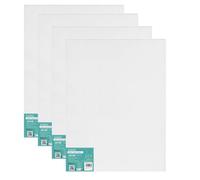 EXERZ 50x60cm Paneles de Lienzos 4 piezas - 0,3cm de Espesor/Lienzos 280GSM / 100% Algodón - Color Blanco/Triple Preparado/Libre de Acido/Hebra Media / - acrílicos & óleo