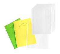 EXERZ A4 Forro para libro de ejercicios, 10 unidades, transparente, resistente al agua, funda protectora para portátil