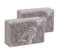 EXERZ Bloques de Yoga - Pack de 2 Ladrillos de Espuma Antideslizantes, Ligeros y Resistentes para Yoga, Pilates,Mármol Negro