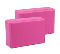 EXERZ Bloques de Yoga - Pack de 2 Ladrillos de Espuma Antideslizantes, Ligeros y Resistentes para Yoga, Pilates,Rosa