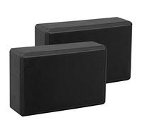 EXERZ Bloques de Yoga - Pack de 2 Ladrillos de Espuma Antideslizantes, Ligeros y Resistentes para Yoga, Pilates,Negro