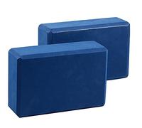EXERZ Bloques de Yoga - Pack de 2 Ladrillos de Espuma Antideslizantes, Ligeros y Resistentes para Yoga, Pilates,Azul marino