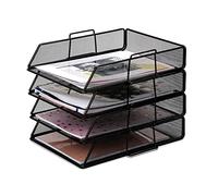 Exerz Clasificador de Papel/Bandeja/Organizador de Escritorio/Soporte de Archivos, Paquete de 4 Unidades, Malla de Alambre, Oficina, Escuela