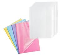 EXERZ Funda transparente A4 para libro de ejercicios, 10 unidades, resistente al agua, protector deslizante para cuaderno, funda para libro, PP (A4 x 10)