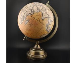 EXERZ Globo antiguo de 20 cm con base de metal, globo decorativo artesanal SI-7047 (20 cm)