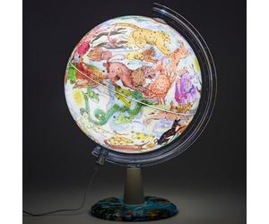 EXERZ Globo Artístico Iluminado del Zodíaco 30 cm - Mapa Ilustrado de Constelaciones con Luz LED | Globo Terráqueo Giratorio con Iluminación, Cable Incluido