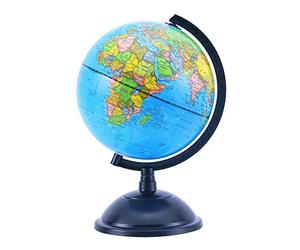 Exerz Globo Terráqueo 20 cm Mapa Español Base Negra Para Escritorio