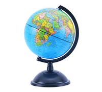 Exerz Globo Terráqueo 20 cm Mapa Español Base Negra Para Escritorio | Diseño giratorio con arco graduado lectura clara para escuela oficina habitación estudio y regalo educativo