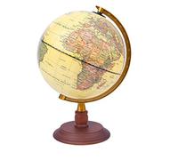 EXERZ Globo Terráqueo Antiguo 20 cm con Base de Madera