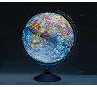 EXERZ Globo terráqueo Iluminado 21cm Con Iluminación LED Sin Cables Día Y Noche - Mapa de Ingles - Mapa físico (Día) - Globo de constelación (Noche) - Aplicación de realidad aumentada iOS