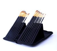 Exerz JH025 Artist Set de Pinceles - 15 Pinceles Profesionales en un Estuche Desplegable Usar con Acuarelas/Acrílico/Oleo/Pintura Facial