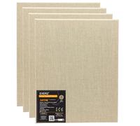 Exerz Lienzo de lino de 40 x 50 cm, paquete de 4 unidades, preestirados, 1,7 cm, marco de 320 g/m², 100% lino, triple imprimación, sin ácidos, grano medio, ideal para acrílico y pintura al óleo