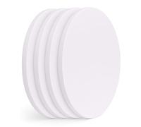 EXERZ Lienzos preestirados 4 piezas/redondo/ 30cm diámetro/Lienzos Enmarcados/ 280GSM/ 100% Algodón/Color Blanco/Triple Preparado/Libre de Acido/Hebra Media / 1,7cm de Espesor(Ronda 30cm - 4 pz)