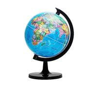 EXERZ Mapa político del mundo de 25 cm, globo geográfico educativo, globo escolar autoensamblado, 25 cm de diámetro