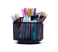 Exerz Organizador De Escritorio Giratorio 360, Soporte Giratorio, Sistema De Almacenamiento Giratorio. Base Antideslizante. Para Artículos De Papelería, Maquillaje, Artes Y Manualidades.