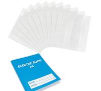 EXERZ Paquete de 10 fundas para libros A4, acabado mate, cubiertas de polipropileno ajustables para libros y cuadernos A4, fácil ajuste con tira adhesiva, duraderas, de un solo uso