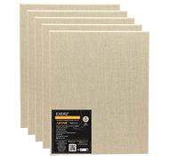 Exerz Tela di Lino 30x40cm 5 Pezzi, A3 Tele Intelaiate 1,7 cm, 320 g/m², 100% Lino, Triplo Primer, Senza Acidi, Grana Media, per Acrilico e Olio