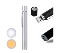 Exeton - Linterna de bolígrafo reutilizable, linterna de diagnóstico médico recargable por USB, linterna LED para enfermeras, estudiantes, médicos, mini linterna con bombillas LED duales, tapa
