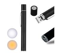 Exeton - Linterna de bolígrafo reutilizable, linterna de diagnóstico médico recargable por USB, linterna LED para enfermeras, estudiantes, médicos, mini linterna con bombillas LED duales, tapa