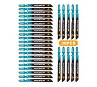 EXFEIN Hojas de sierra de calar T111C para madera, corte recto rápido, 8TPI T-Shank hojas de sierra de calar, paquete de 30