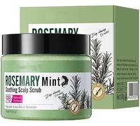 Exfoliante capilar de romero y menta, ideal para cabello graso con caspa, limpieza profunda y exfoliación. Tratamiento calmante y reparador a base de plantas.