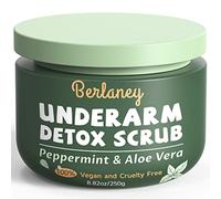 Exfoliante Corporal y Detox para Axilas 250 g con Menta, Aloe Vera y Polvo de Cáscara de Nuez, Elimina Olores, Limpieza Profunda y Exfoliación, para Piernas, Rodillas, Pies, Manos y Todo el Cuerpo