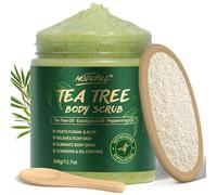Exfoliante Corporal y para Pies con Aceite de Árbol de Té, Mejora Hongos en la Piel, Picazón, Tiña Inguinal, Mal Olor Corporal, Exfoliante de sal Marina para Exfoliar e Hidratar la Piel, 360g/12.7oz
