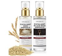 Exfoliante de cáscara, exfoliante facial, suero exfoliante de arroz blanco y negro, limpieza de poros profundos, AH BHA, niacinamida, hidratación y exfoliación para todo tipo de piel