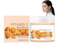 Exfoliante facial con vitamina C, exfoliante suave para el brillo, textura de la piel suave y humedad duradera, ideal para todos los tipos de piel para mejorar el brillo y la preparación para el