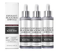 Exfoliante Facial De Arroz Negros,Peel Shot Glow Black Rice Ampoule,Peeling Exfoliante Facial,Eliminador Puntos Negros y Refinador des Poros 3pc